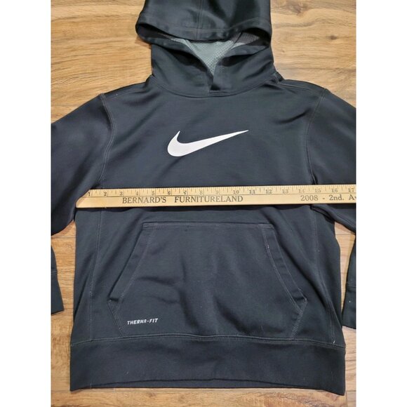 Nike Hoodie Black Youth Small Therma-fit Performance Top, 100% Polyester - Picture 6 of 7
